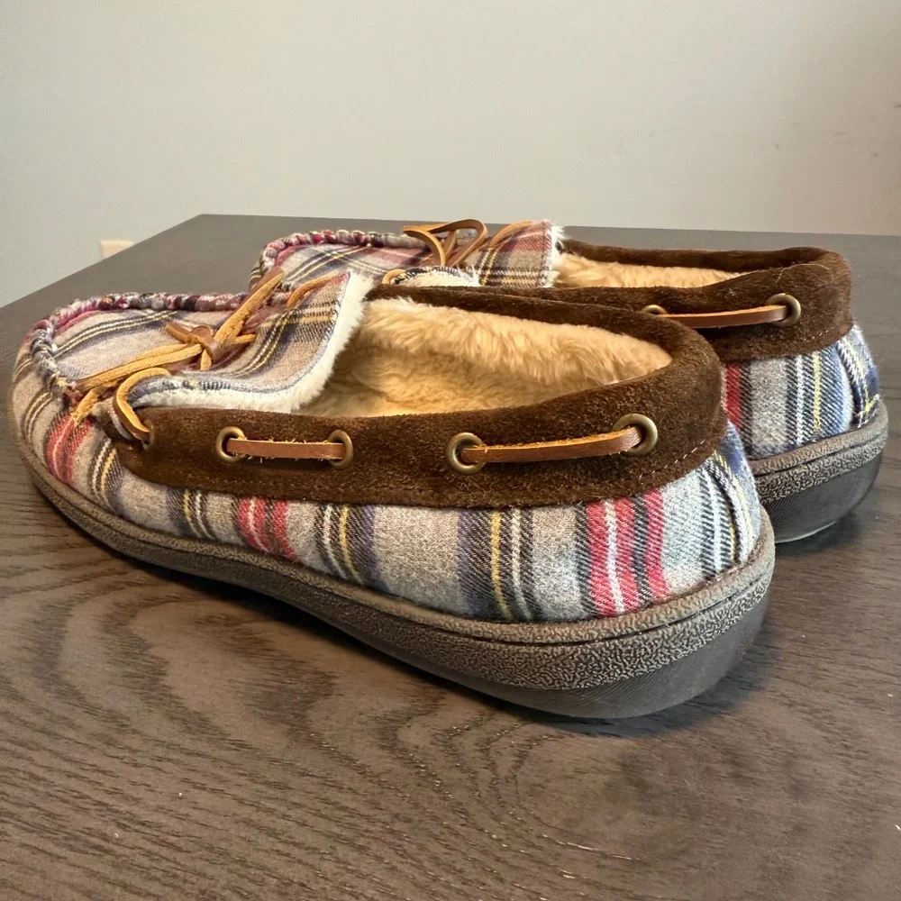 Brooks Brothers Men’s Moccasin Slip On Fleece Lined Plaid Size 11 M‎